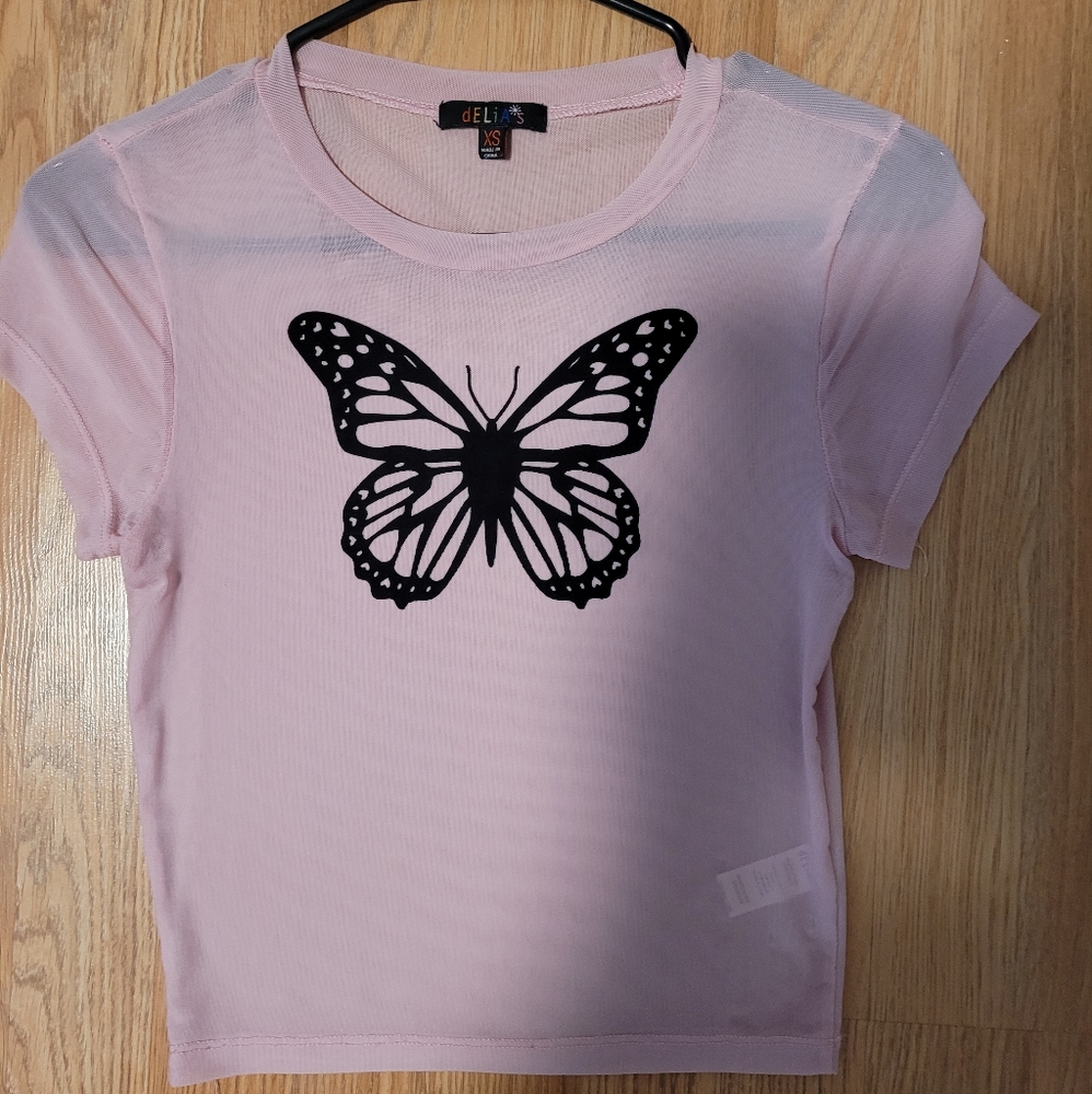 Dolls kill- mesh butterfly 🦋 top - size XS